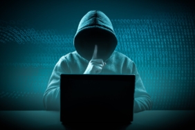 Faceless,Hooded,Hacker,Showing,Silence,Gesture.,Hacker,Attack.,Dangerous,Hooded